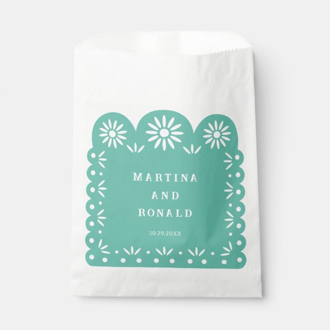 SACHETS EN PAPIER AQUA MEXICAIN PAPEL PICADO (Devant)