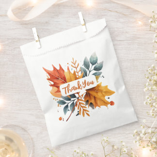 Sachets En Papier Aquarelle Automne Couleurs Feuilles
