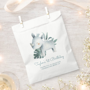 Sachets En Papier Aquarelle Baby Rhinoceros Anniversaire de enfant d