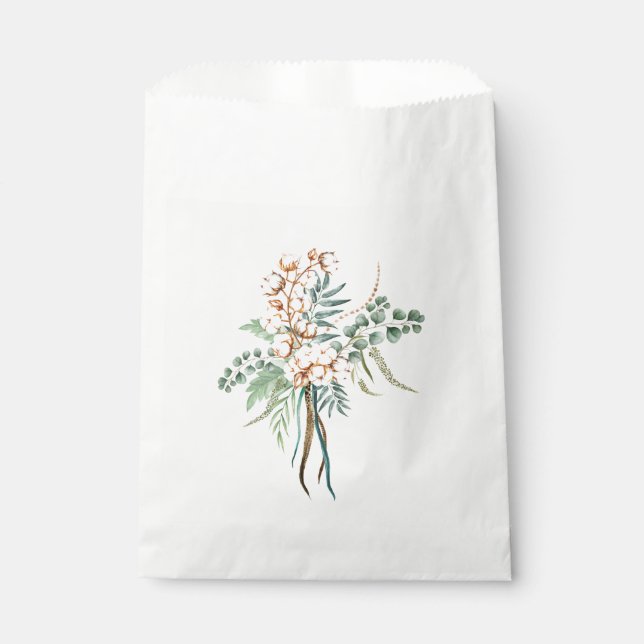 Sachets En Papier Aquarelle Boho Cotton et Eucalyptus Boho (Devant)