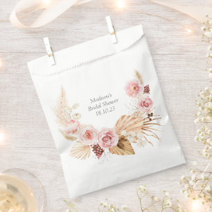 Sachets En Papier Aquarelle Boho Floral Pampas Grass Fête des mari
