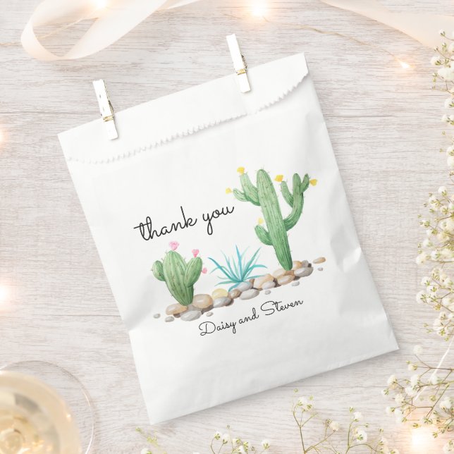 Sachets En Papier Aquarelle Cactus (Coupé)
