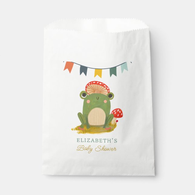 Sachets En Papier Aquarelle Cute Frog Baby shower (Devant)