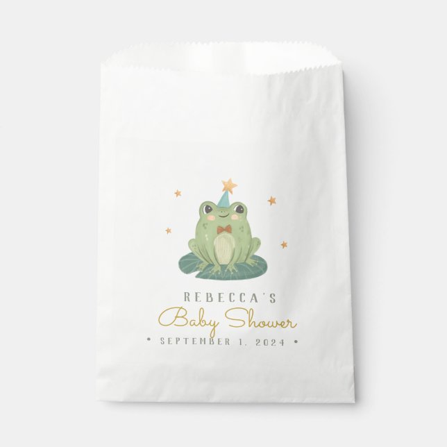 Sachets En Papier Aquarelle Cute Frog Baby shower Favoriser le sac (Devant)