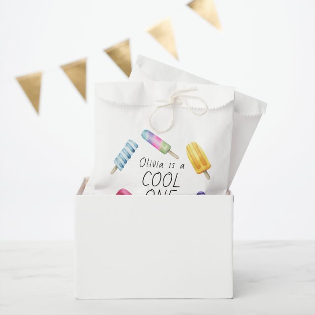 Sachets En Papier Aquarelle Été Popsicle Crème de glace Anniversaire (Fête)