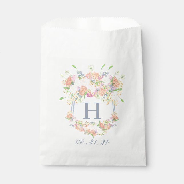 Sachets En Papier Aquarelle Floral Garden Party Crest (Devant)