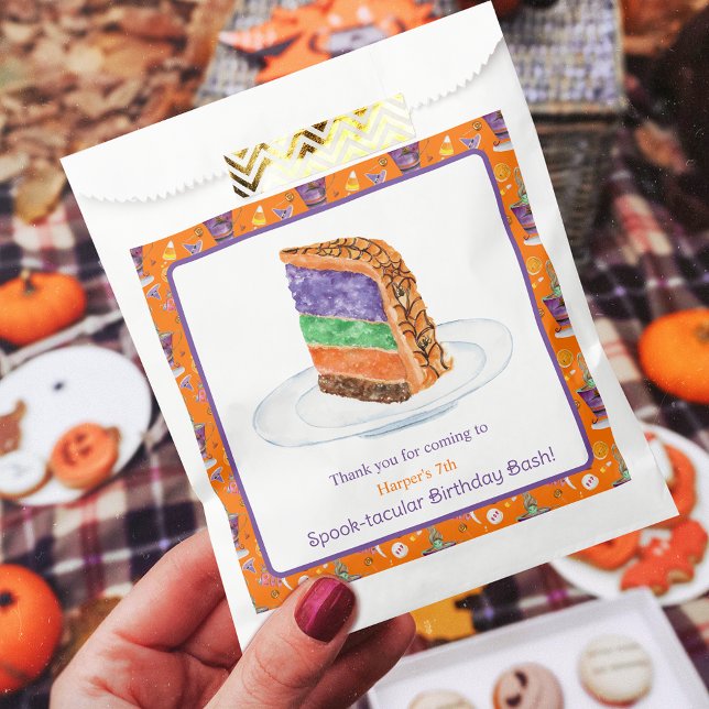 Sachets En Papier Aquarelle Halloween Merci de gâteau d'anniversaire (Fill your favor bag with Halloween party favors!)