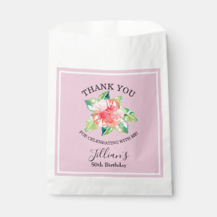 Sachets En Papier Aquarelle Hibiscus Anniversaire