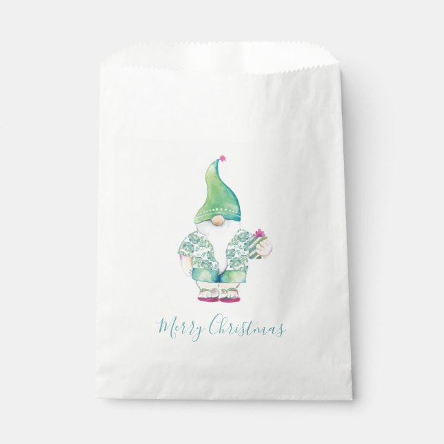 Sachets En Papier Aquarelle Joyeux bonbon de Noël Favoriser sac (Devant)