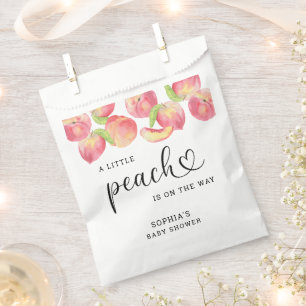 Sachets En Papier Aquarelle Little peach arrive bientôt shower bébé 