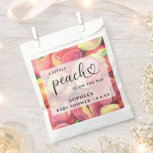 Sachets En Papier Aquarelle Little peach est en route Baby shower