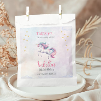 Sachets En Papier Aquarelle magique Unicorn mignonne
