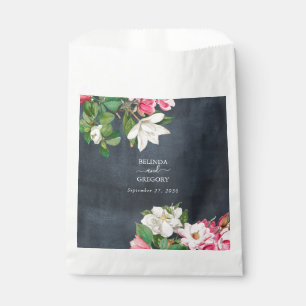 Sachets En Papier Aquarelle Magnolia Fleurs Mariage Noir Blanc