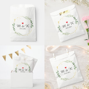 Sachets En Papier Aquarelle Mariage de verdure