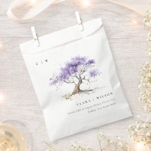 Sachets En Papier Aquarelle minimale Lilac Jacaranda Mariage arbre