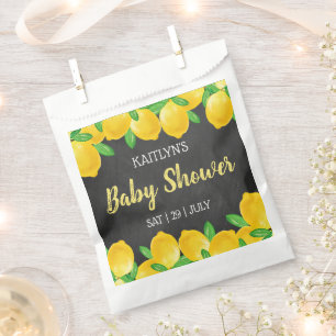 Sachets En Papier Aquarelle moderne Baby shower citronnier