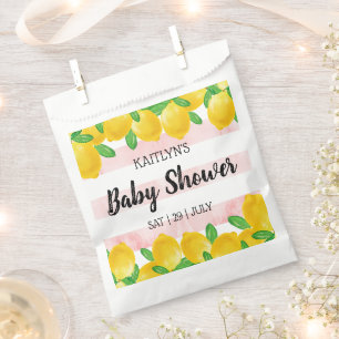 Sachets En Papier Aquarelle moderne Baby shower citronnier