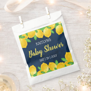 Sachets En Papier Aquarelle moderne Baby shower citronnier