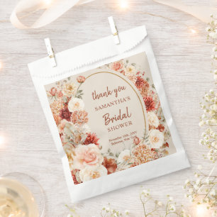 Sachets En Papier Aquarelle moderne terre cuite bordeaux floral