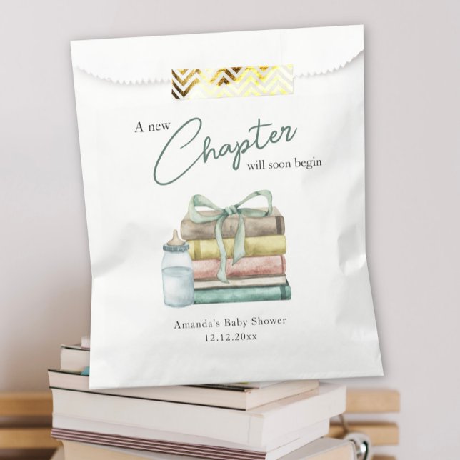 Sachets En Papier Aquarelle Nouveau Baby shower de chapitre (Créateur téléchargé)