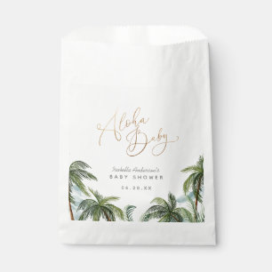 Sachets En Papier Aquarelle Palm Trees or Aloha Baby shower
