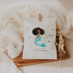 Sachets En Papier Aquarelle Parties scintillant Sirène Anniversaire