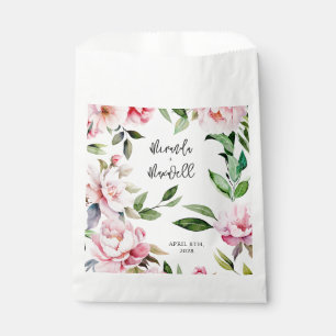 Sachets En Papier Aquarelle Peony Magnolia Mariage rose