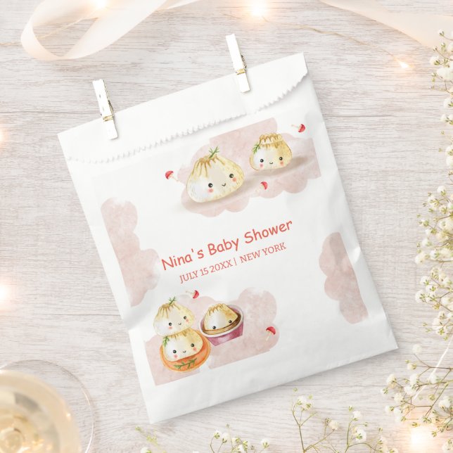 Sachets En Papier Aquarelle Petit Baby shower de champignon (Coupé)