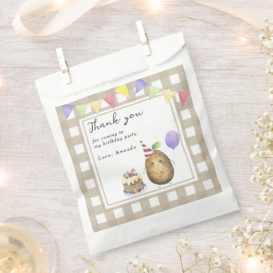 Sachets En Papier Aquarelle Pomme de terre 1er anniversaire merci