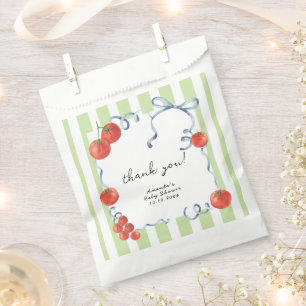 Sachets En Papier Aquarelle remerciement baby shower tomate