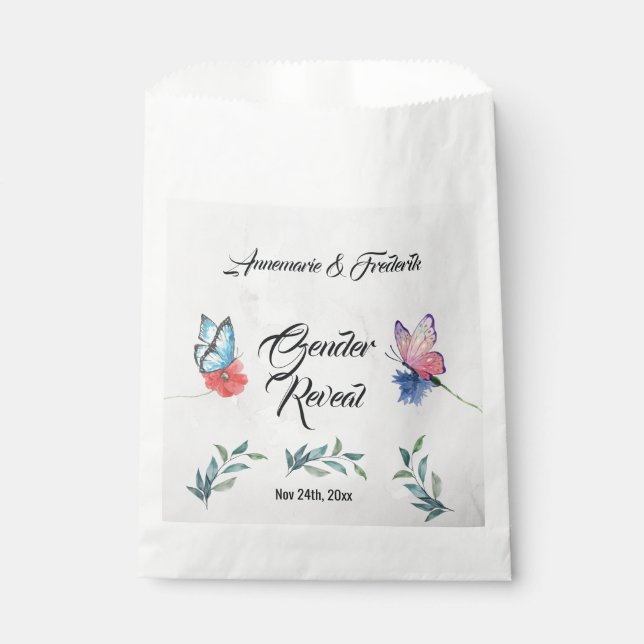 Sachets En Papier Aquarelle rose et bleu (Devant)