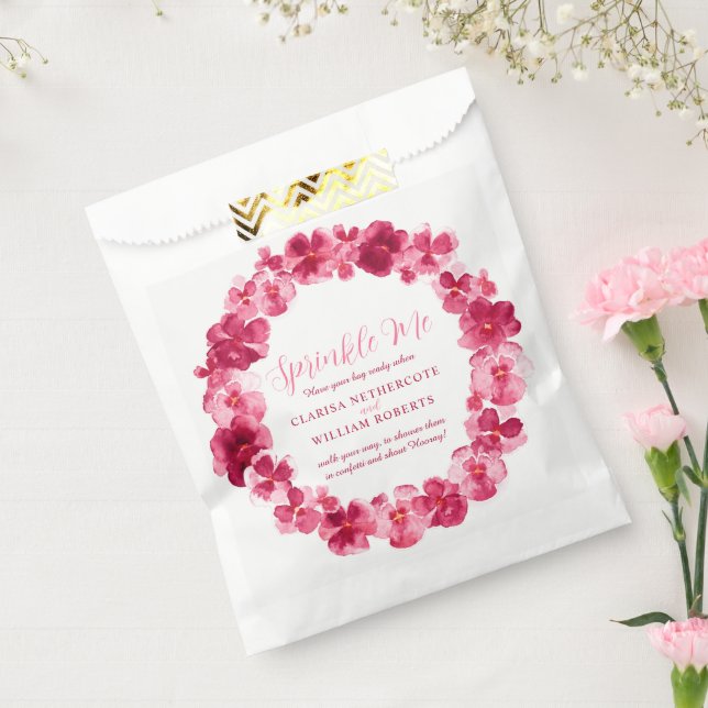 Sachets En Papier Aquarelle rouge pansy mariage m'épingler confetti (Scellé)