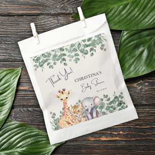 Sachets En Papier Aquarelle Safari Animaux Baby shower Merci
