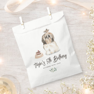 Sachets En Papier Aquarelle Shih Tzu Chien Merci d'anniversaire