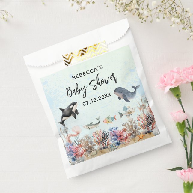 Sachets En Papier Aquarelle sous le Baby shower neutre (Scellé)