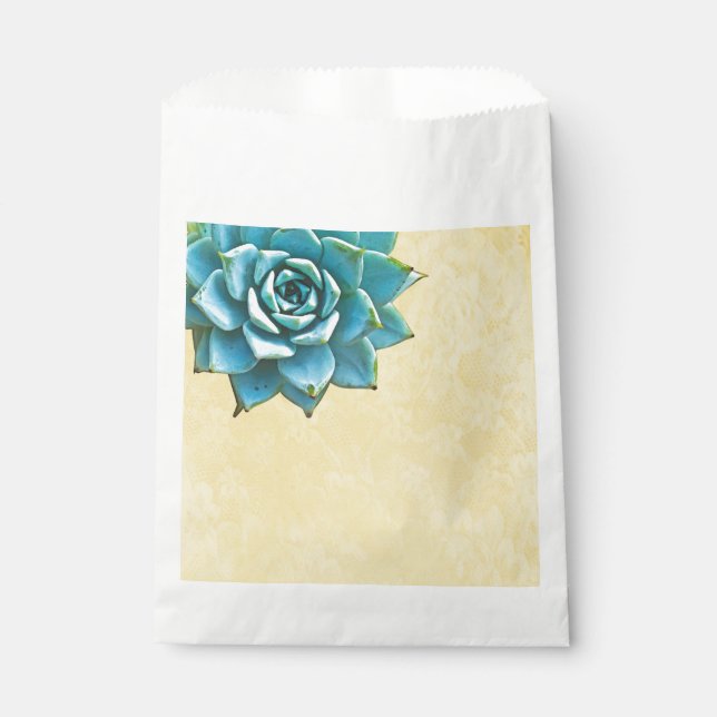 Sachets En Papier Aquarelle Succulente Dentelle jaune (Devant)
