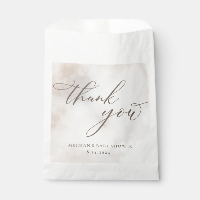 Sachets En Papier Aquarelle sur le nuage 9 Baby shower (Devant)