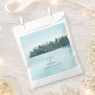 Sachets En Papier Aquarelle tropicale Palms & Mariage de plage