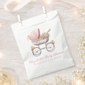 Sachets En Papier Aquarelle vintage Porte-bébé rose Personnalisé