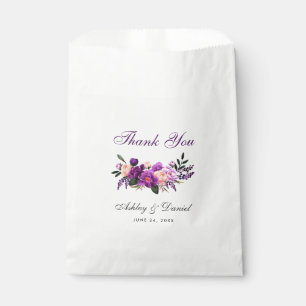 Sachets En Papier Aquarelle violet ultra violet Mariage de fleurs PS