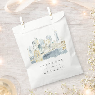 Sachets En Papier Aquartecouleur New York City Skyline Mariage Merci