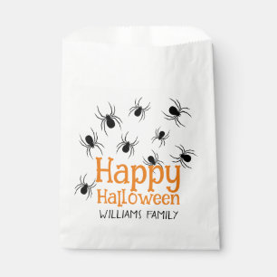 Sachets En Papier Araignées Joyeux Halloween Party Black Orange Pers