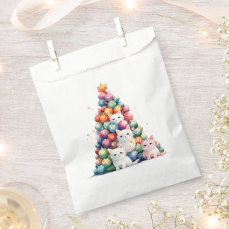 Sachets En Papier Arbre de Noël aux chats mignons