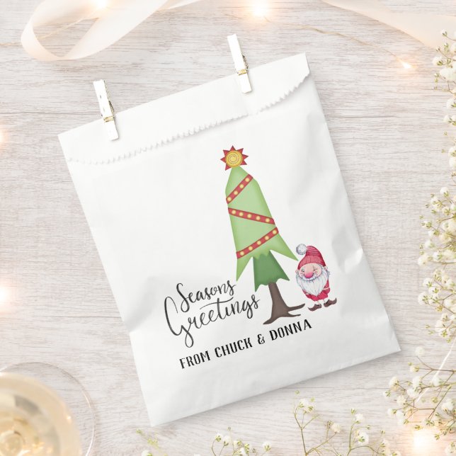 Sachets En Papier Arbre de Noël personnalisé & Sac Favoriser Gnome (Coupé)