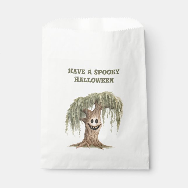 Sachets En Papier Arbre effrayant d'Halloween   (Devant)