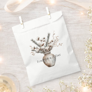 Sachets En Papier Arbre Fleurissant Blanc Romantique en Vase Mariage
