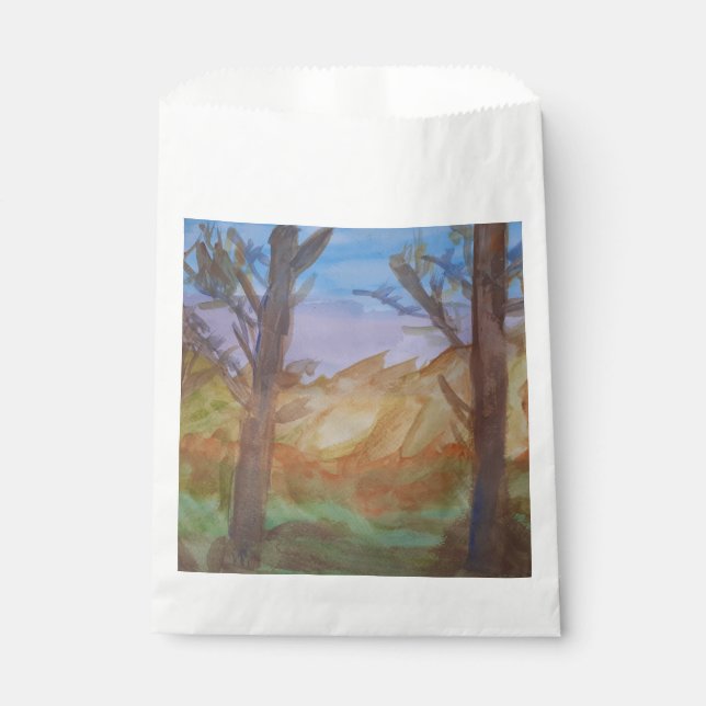 Sachets En Papier Arbres au coucher du soleil (Devant)