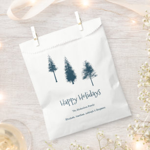 Sachets En Papier Arbres d'hiver bleus de la Marine