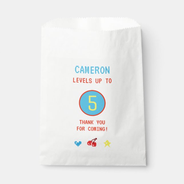 Sachets En Papier Arcade Jeu vidéo Anniversaire Merci de fête (Devant)