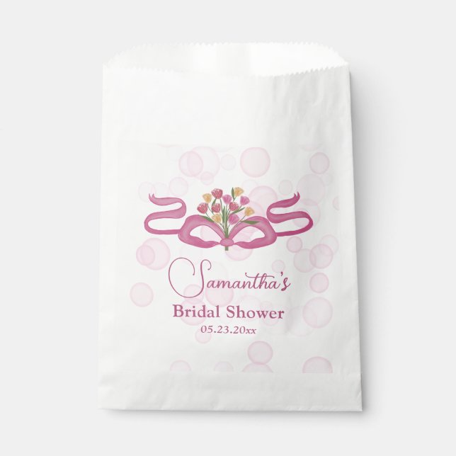Sachets En Papier Arcs et Bouquets Fleurs Fleurir Bar Réception de M (Devant)